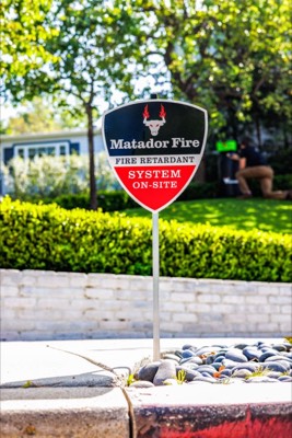Matador Fire retardant system on-site sign