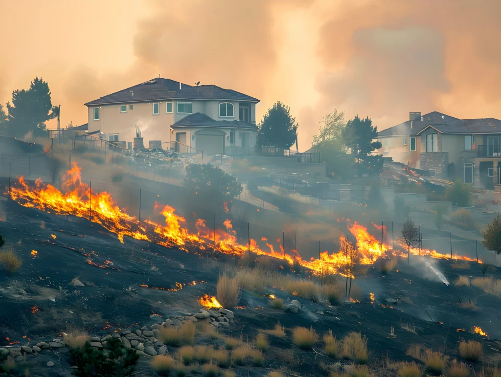 "Devastating Fire Engulfs Hillside Homes, Threatening Residents and Property in Climactic Emergency"